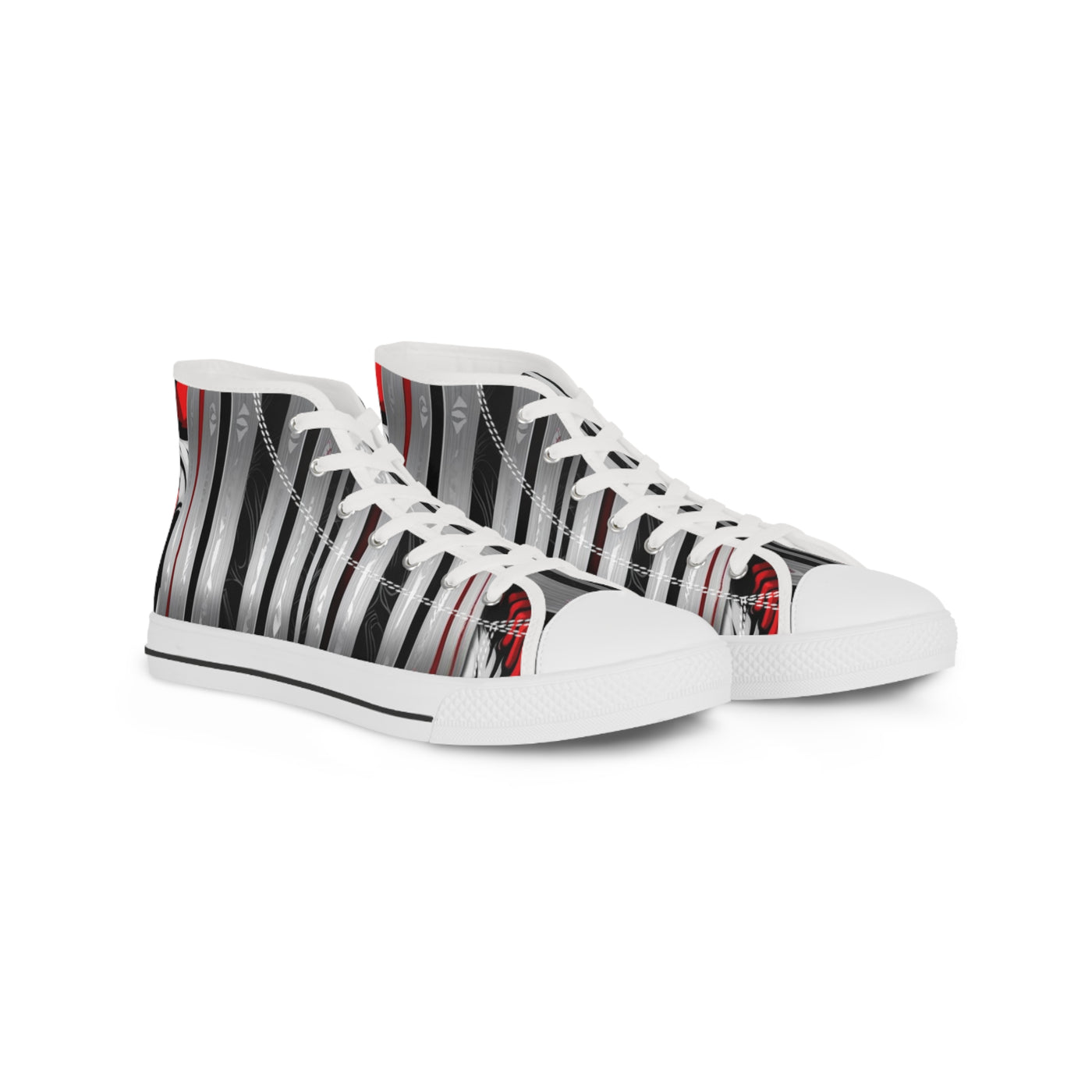 Men's High-Top Sneakers, Vivid Creations Designer Chuck's - Skull Design