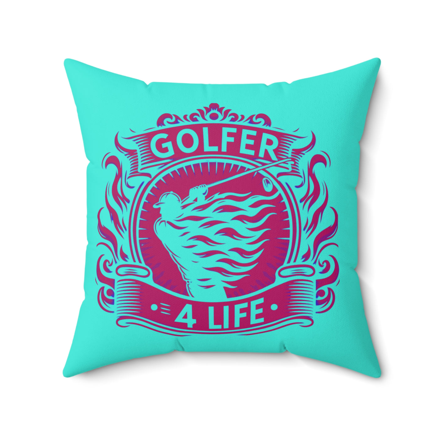 001, Polyester Square Pillow, Golfer 4 Life Pillow