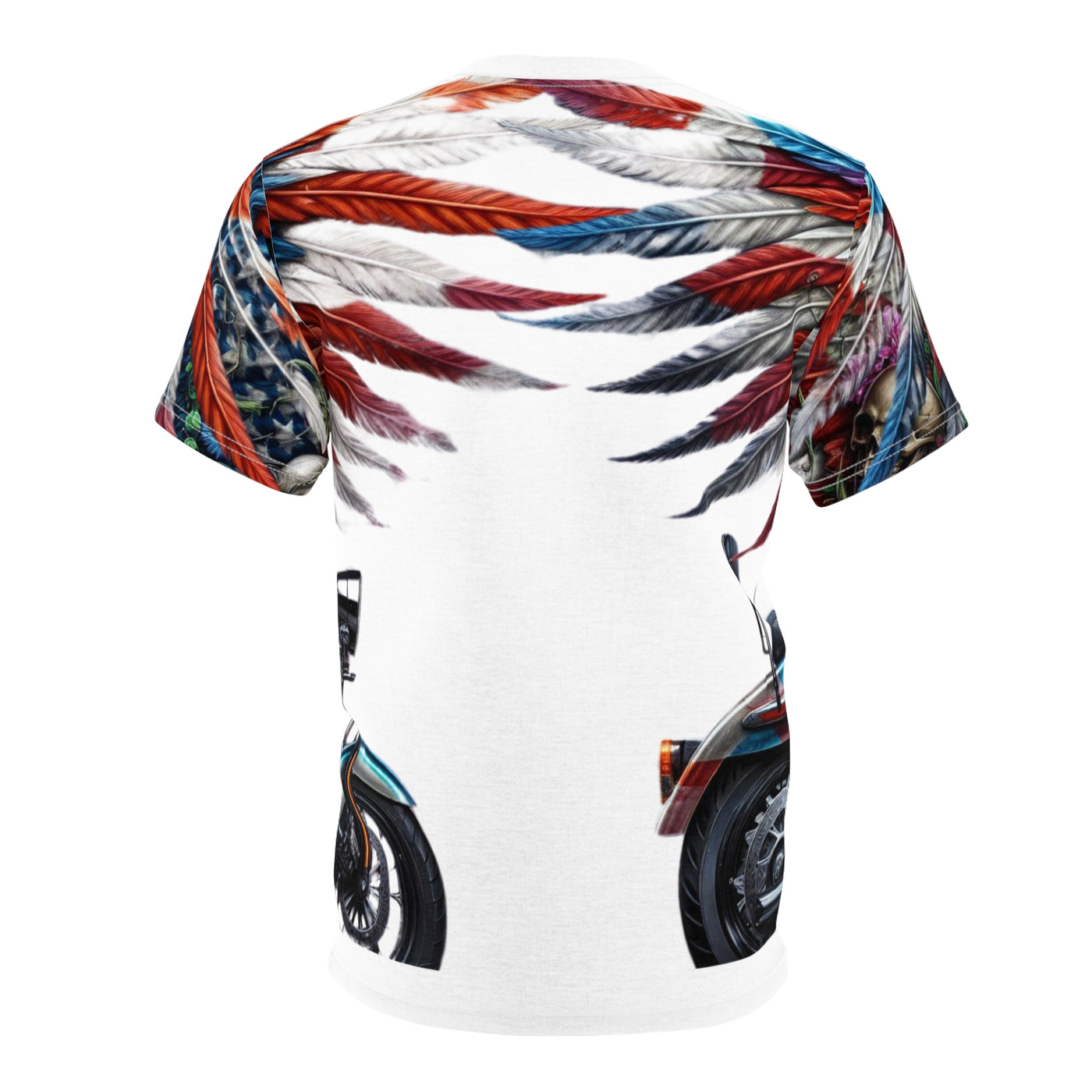 American Flag & Winged Female Silhouette W/ Motorcycle T-shirt