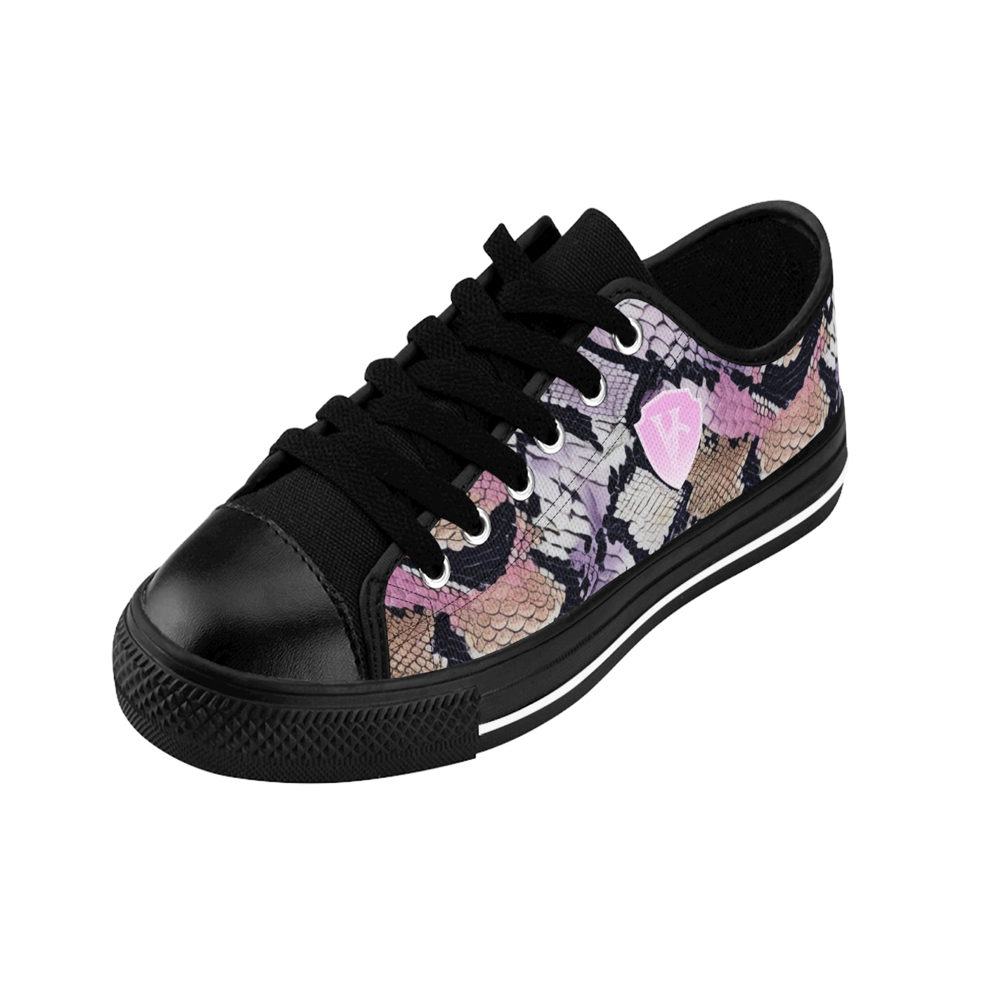 Stylish Women's V.C. Sneakers with Snakeskin Print - Perfect for Casual Outfits