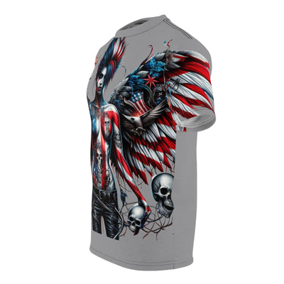 American Flag T-shirt, W/ Winged Female Silhouette