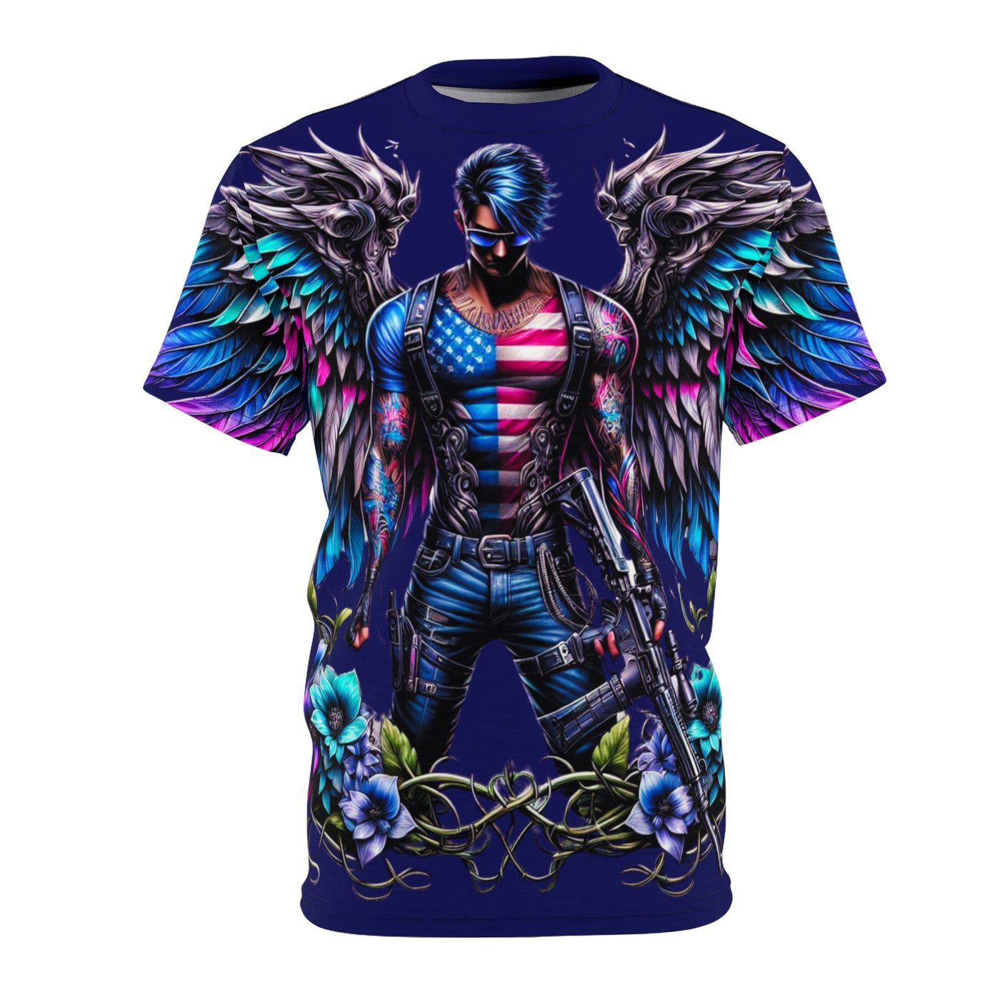 American Flag T-shirt, W/ Winged Male Silhouette's