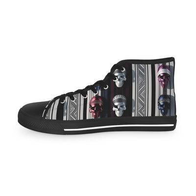 Men's High-Top Sneakers, Vivid Creations Designer Shoes Graphic Skull Design