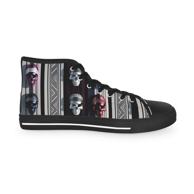 Men's High-Top Sneakers, Vivid Creations Designer Shoes Graphic Skull Design