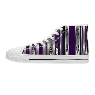 Stylish Women's High Top Sneakers with Unique Striped Design