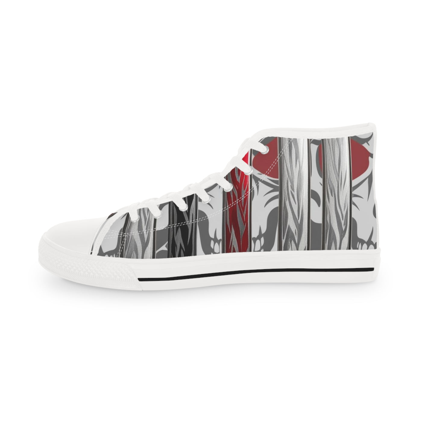 Men's High-Top Sneakers, Vivid Creations Designer Chuck's - Skull Design