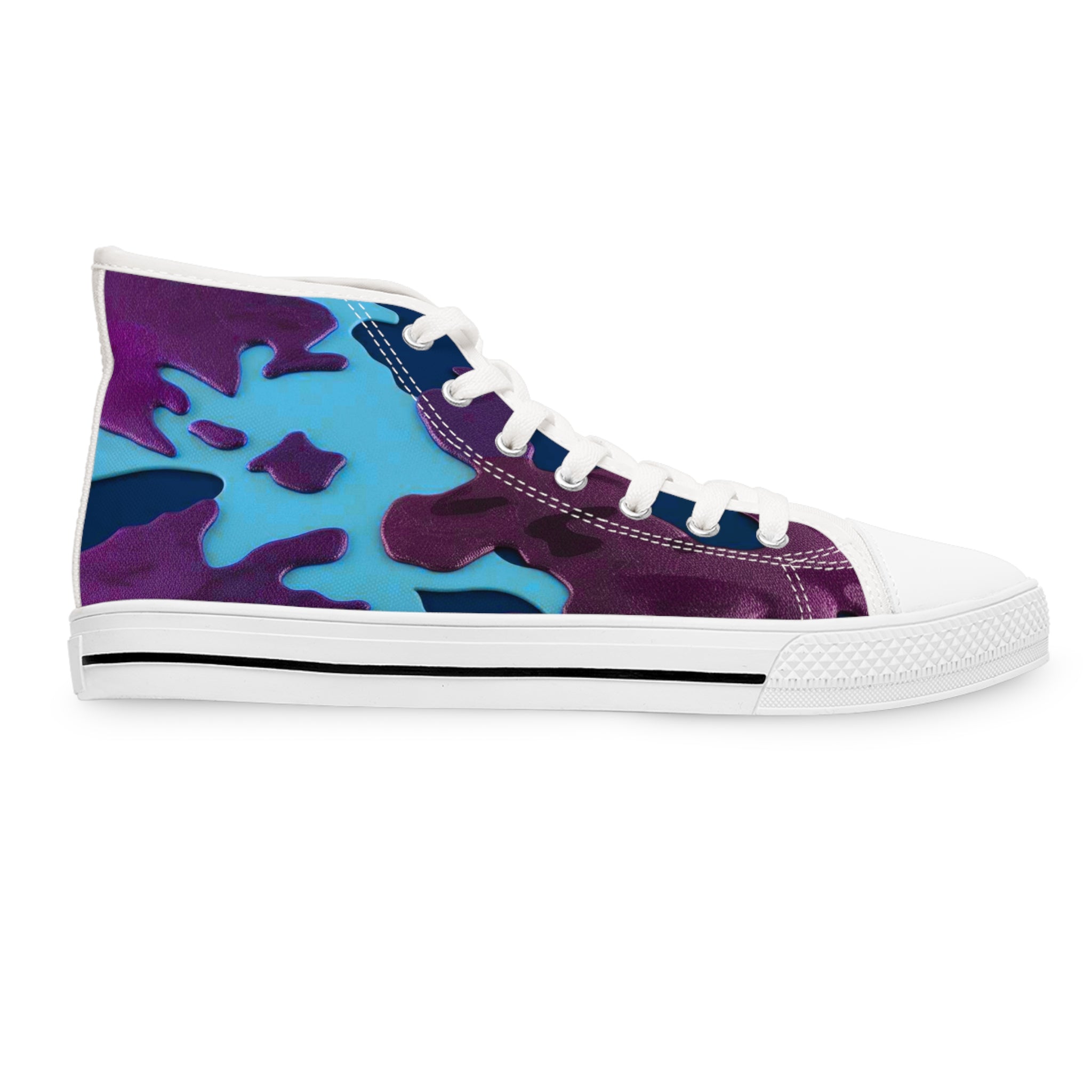 Stylish Camo High Top Sneakers for Women - Trendy Streetwear Footwear
