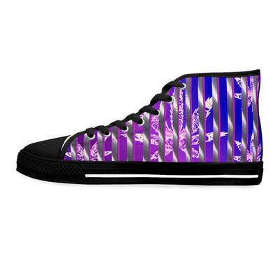 Women's V.C. High Top Sneakers - Stylish Purple Striped Design for Everyday Wear