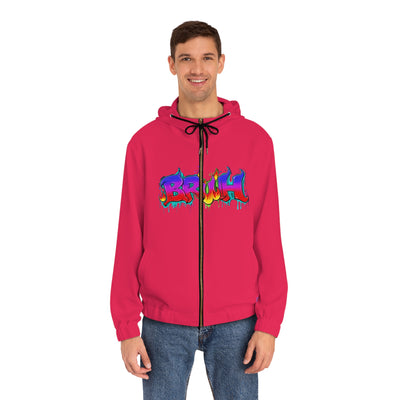 Men's Full-Zip Graphic Hoodie, Vivid Creations "BRUH" Hooded Sweatshirt