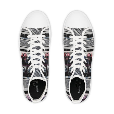 Men's High-Top Sneakers, Vivid Creations Designer Shoes Graphic Skull Design