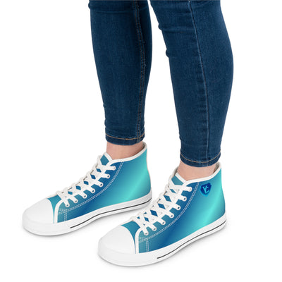 Women's High Top Sneakers - Trendy Gradient Design for Casual Style