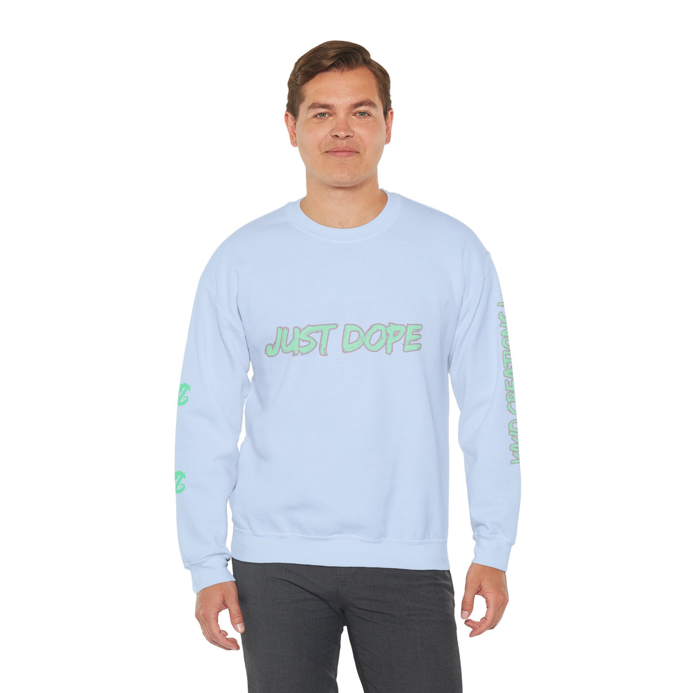 Just Dope Crewneck Sweatshirt, Vivid Creations Pull-Over Sweatshirt