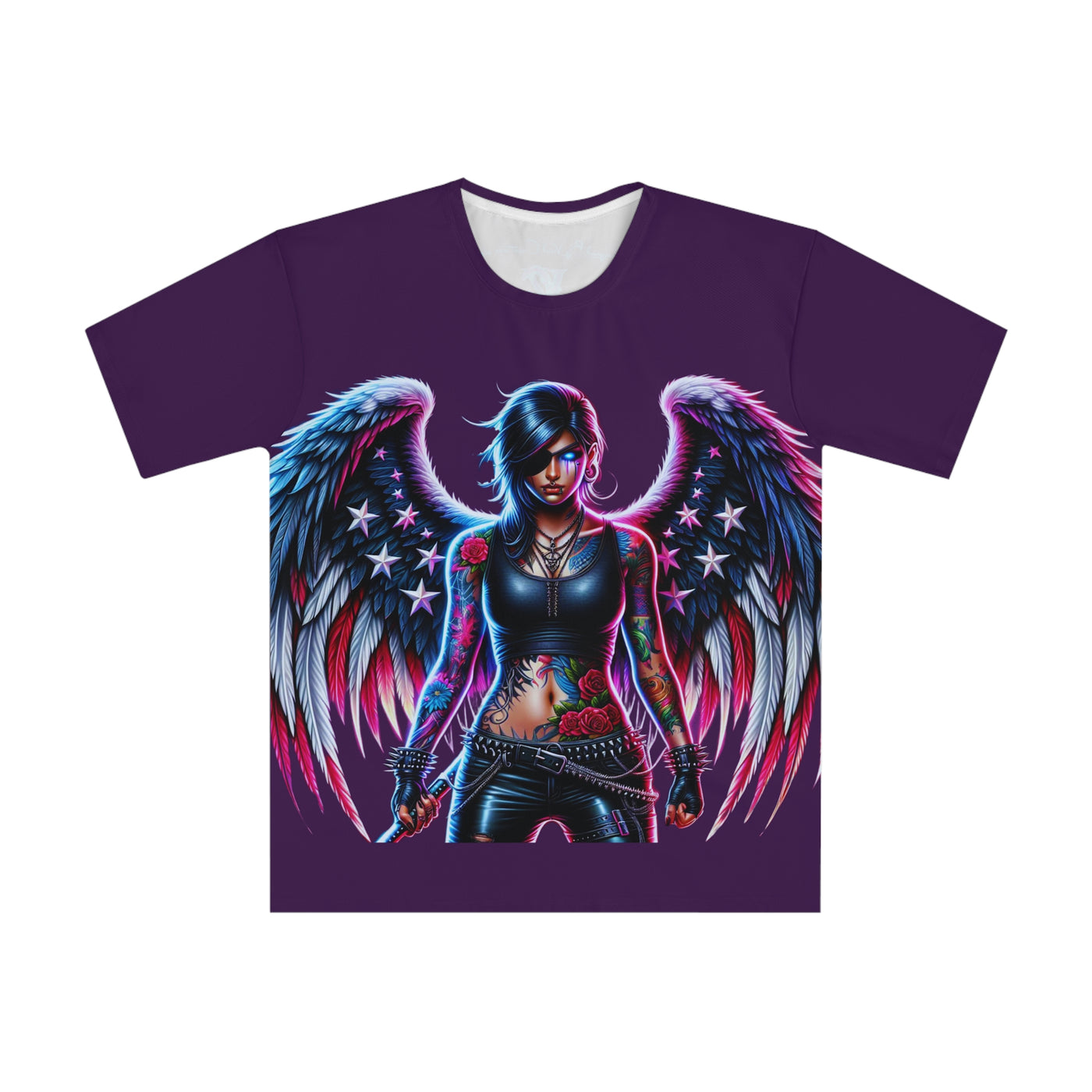 American Flag T-shirt, W/Winged Female Silhouette