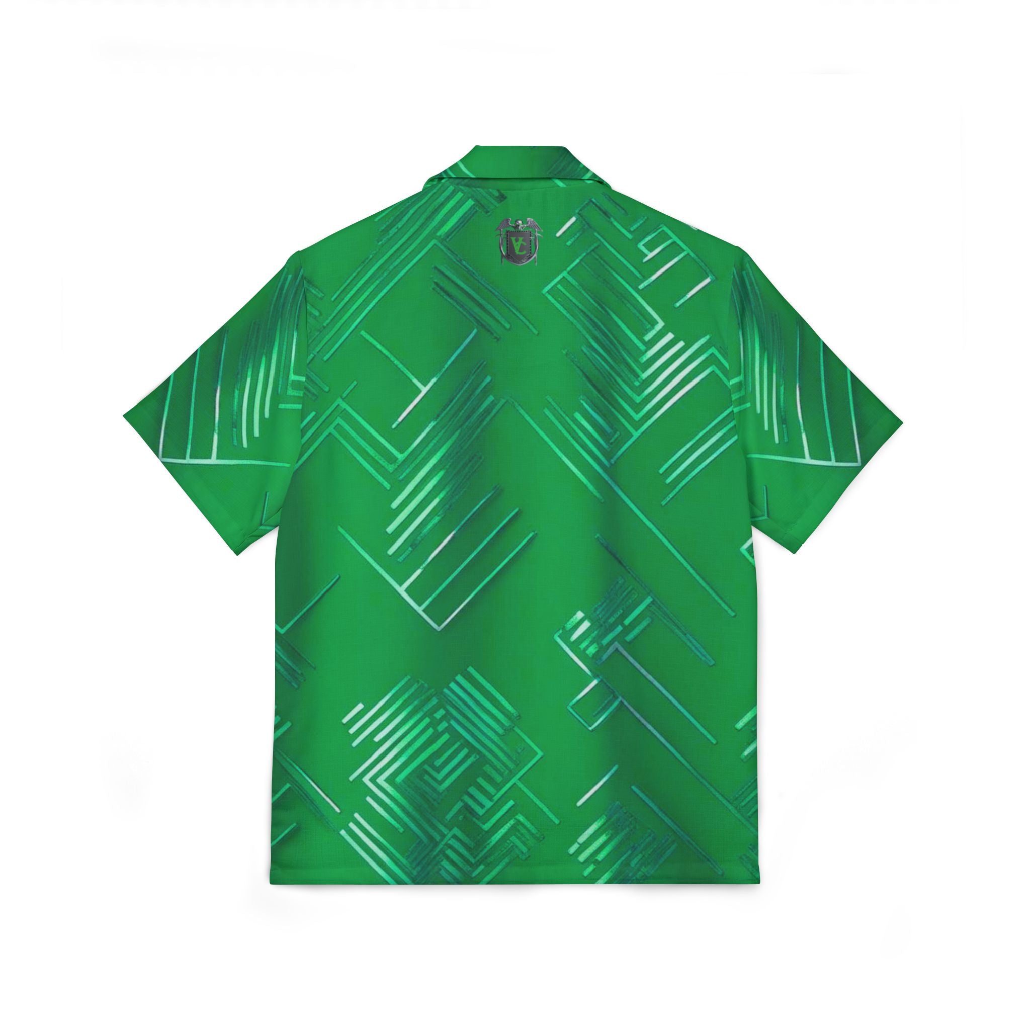 Men's Hawaiian Camp Shirt - Tropical Green Pattern for Summer Vibes