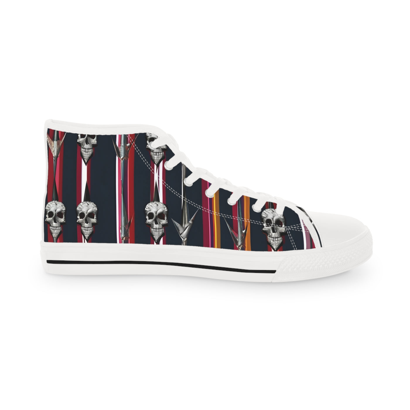 Men's High-Top Sneakers, Vivid Creations Designer Shoes Graphic Skull Design