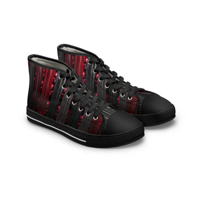 Women's High-Top Sneakers, Vivid Creations Designer Shoes Graphic Skull Design