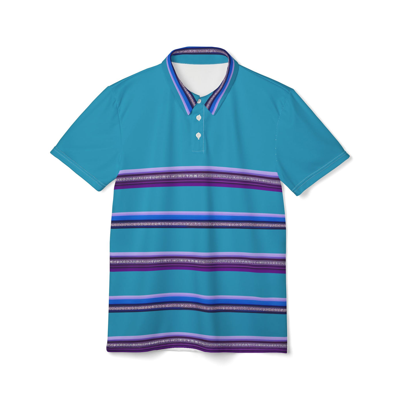 Vibrant Striped Unisex Polo Golf Shirt - Perfect for Casual Outings & Golfing