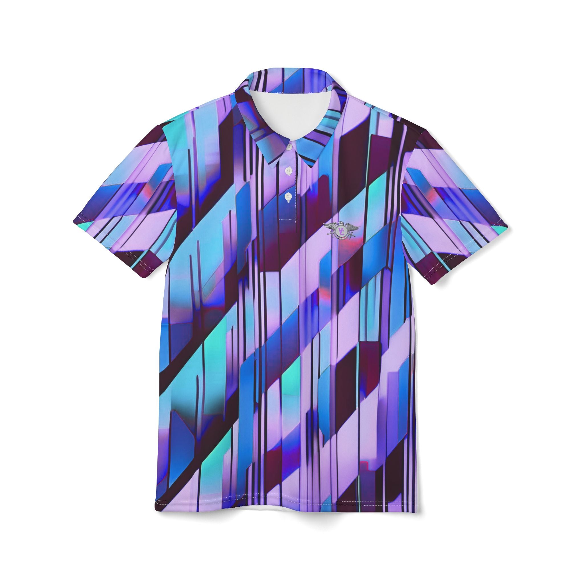 Stylish Unisex Polo Shirt with Abstract Floral Design - Perfect for Casual Wear