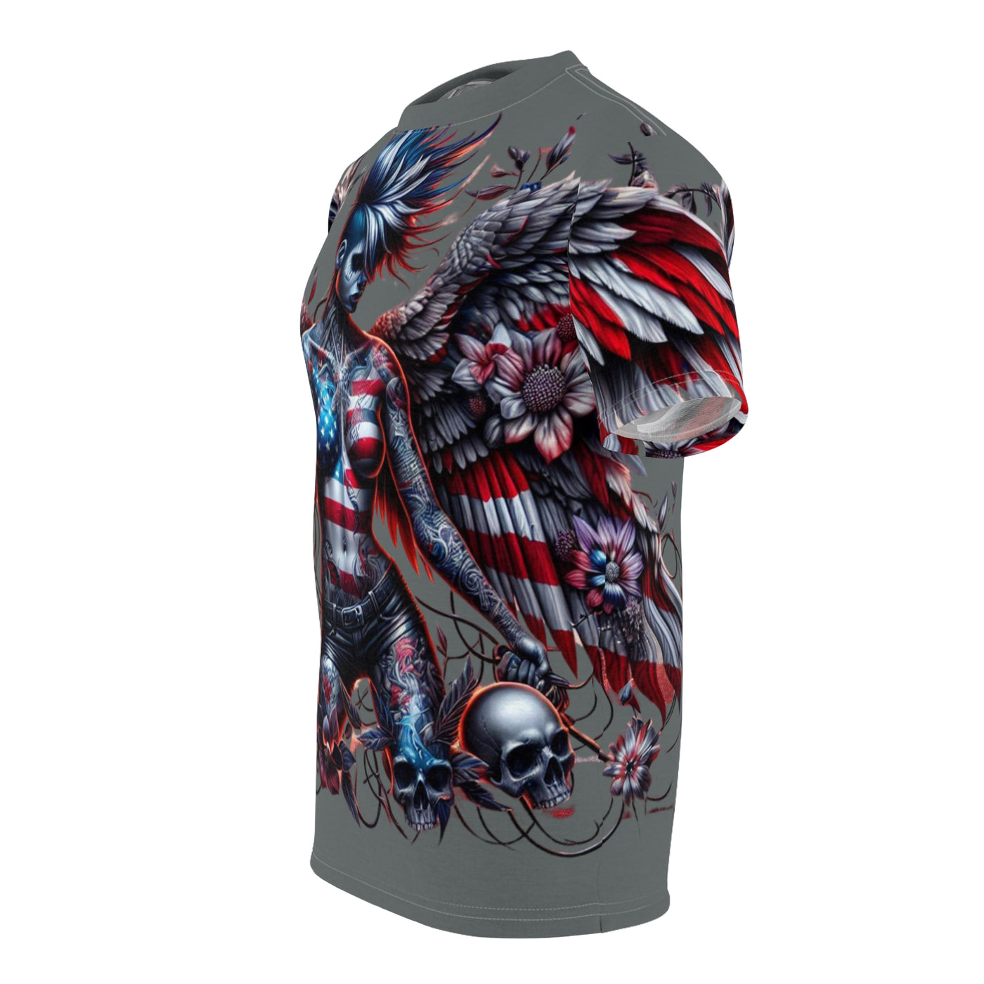 American Flag W/ Winged Female Silhouette T-shirt