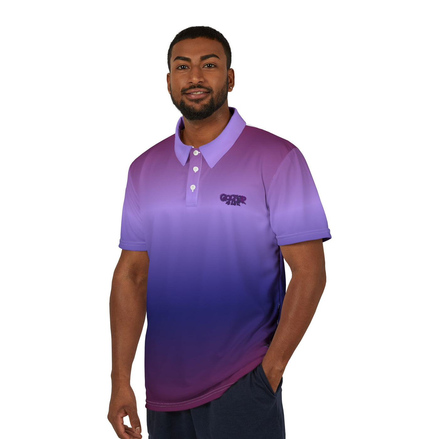 Gradient Purple Golfer 4 Life Polo Shirt - Stylish Casual Wear for All Occasions