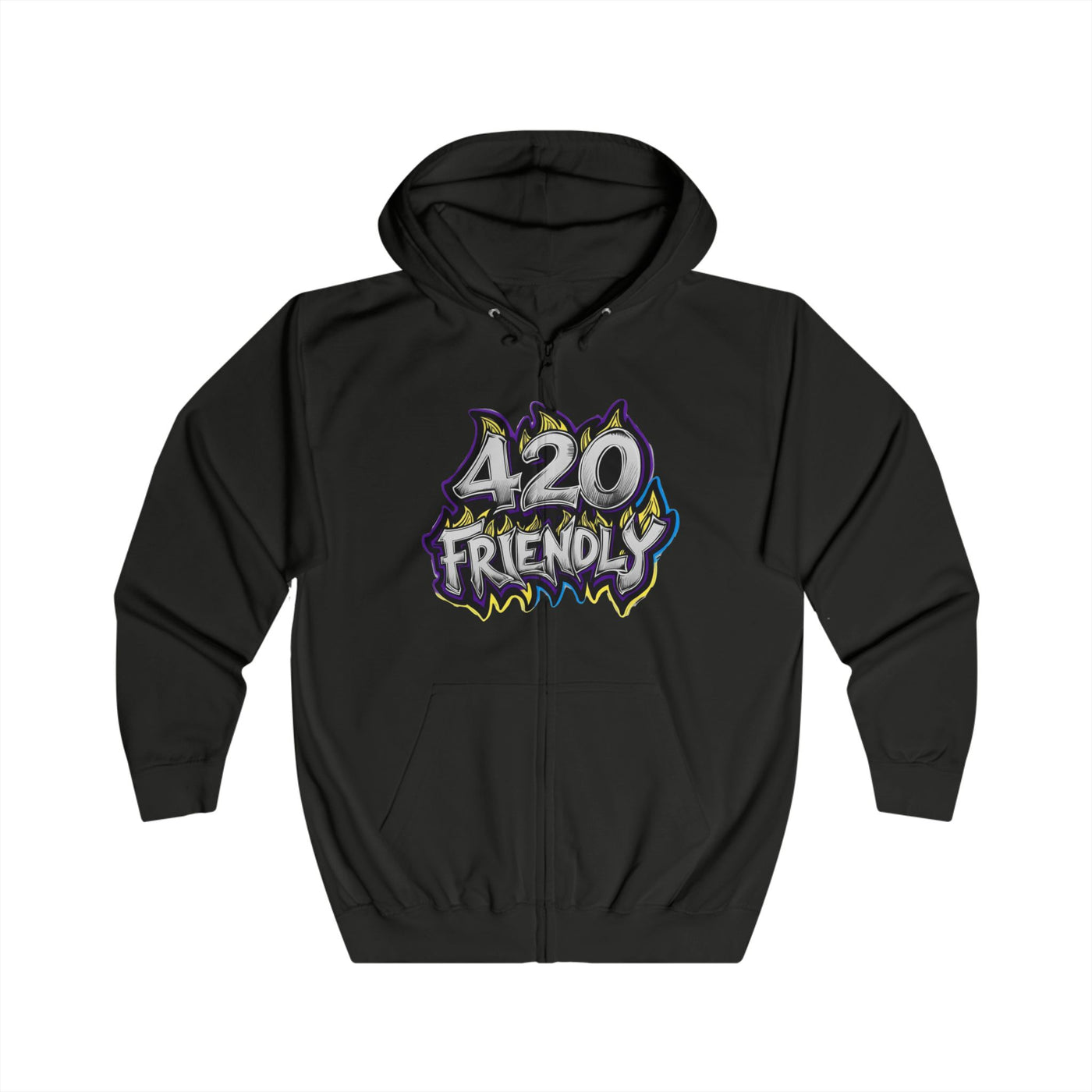 Women’s Full-Zip Graphic Hoodie, Vivid Creations "420 Friendly" Hooded Sweatshirt