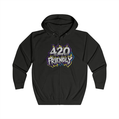 Women’s Full-Zip Graphic Hoodie, Vivid Creations "420 Friendly" Hooded Sweatshirt