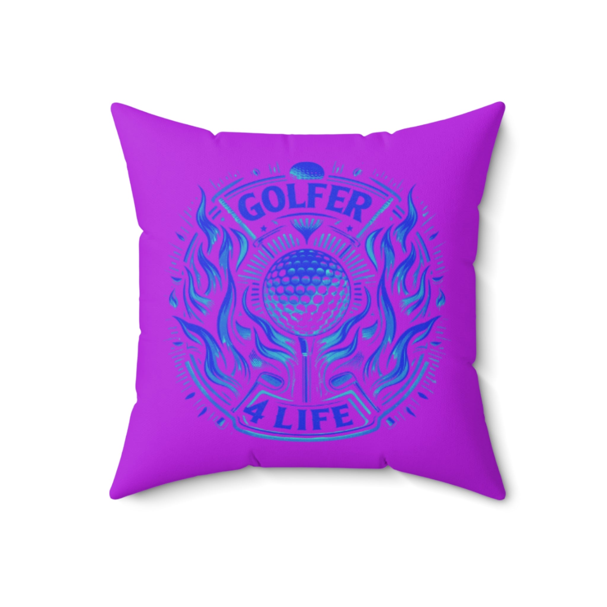 006, Polyester Square Golf Pillow, Golfer 4 Life Pillow, Great Golf Gift