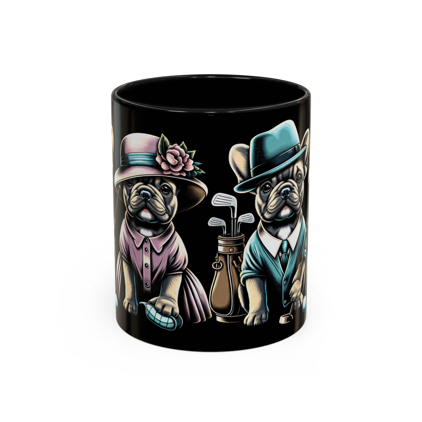 Puppies Playing Golf Coffee Mug (11oz), Golf Gift Coffee Cup