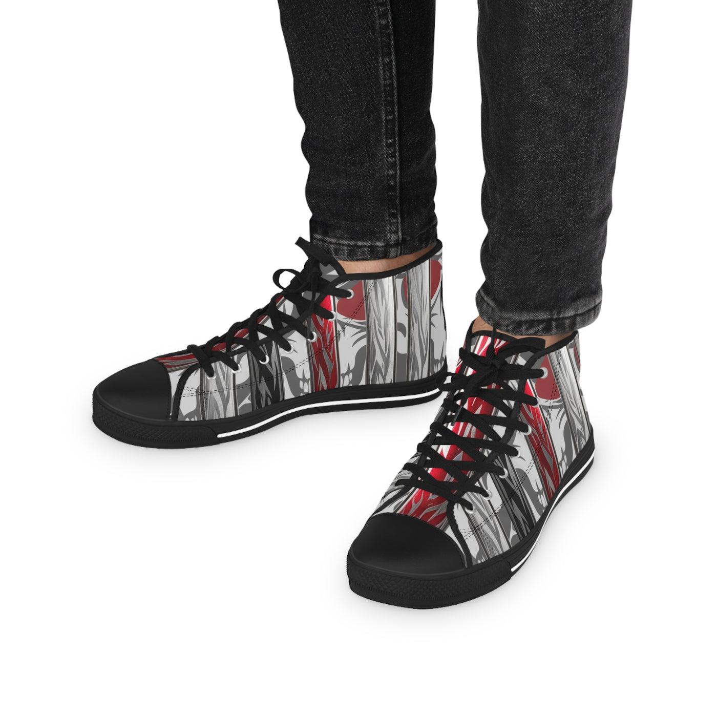 Men's High-Top Sneakers, Vivid Creations Designer Chuck's - Skull Design