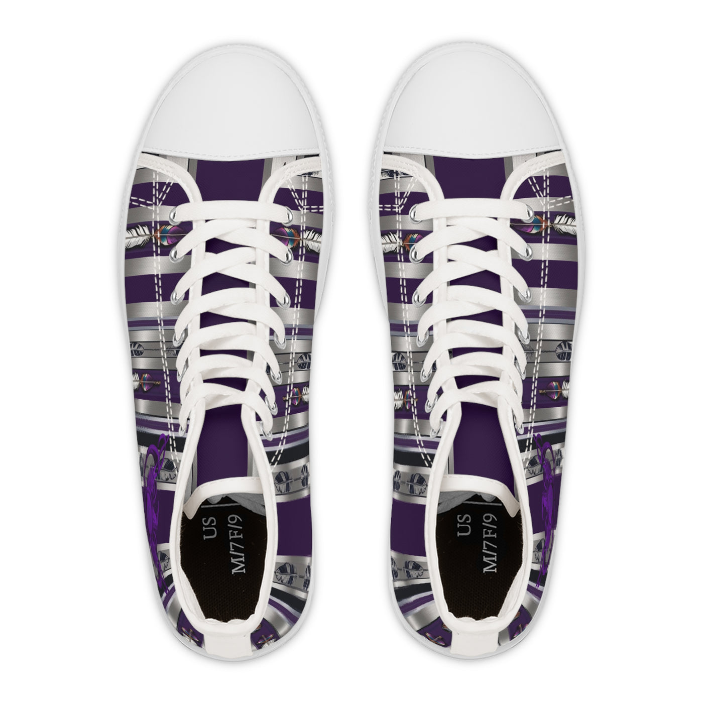 Stylish Women's High Top Sneakers with Unique Striped Design