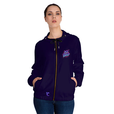 Women’s Full-Zip Graphic Hoodie, Vivid Creations "My Bad" Hooded Sweatshirt