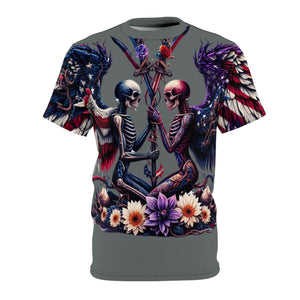 American Flag W/ Winged Kneeling Silhouette's T-shirt