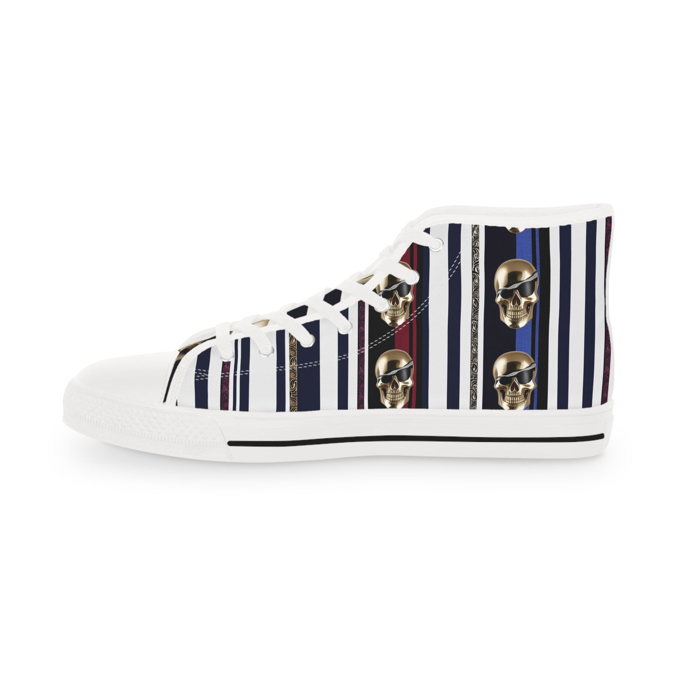 Men's High-Top Sneakers, Vivid Creations Designer Shoes Graphic Skull Design