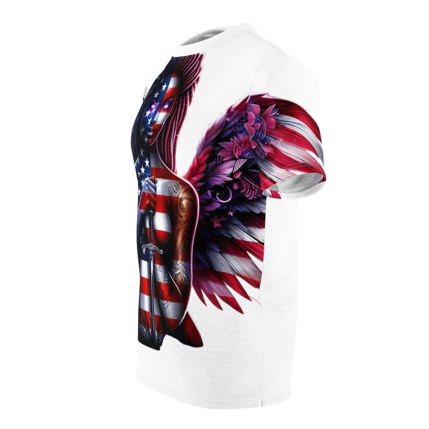 American Flag W/ Winged Female Silhouette T-shirt