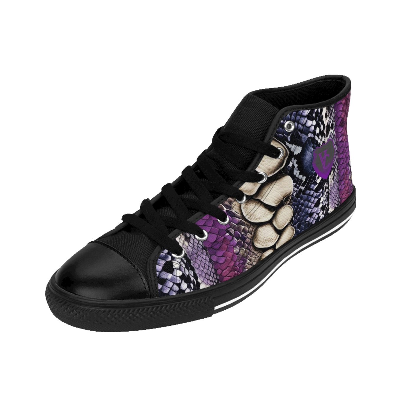 Stylish Women's Classic Sneakers - Trendy Snake Print High Tops