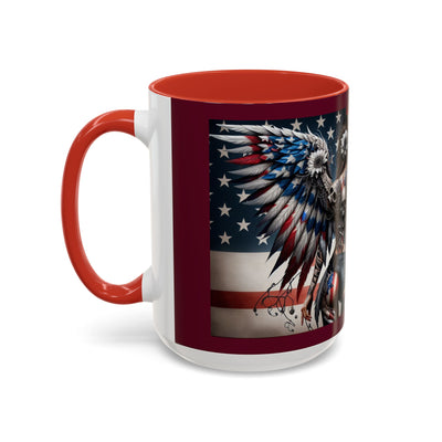 American Flag Coffee Mug (11, 15oz), W/ Winged Silhouettes