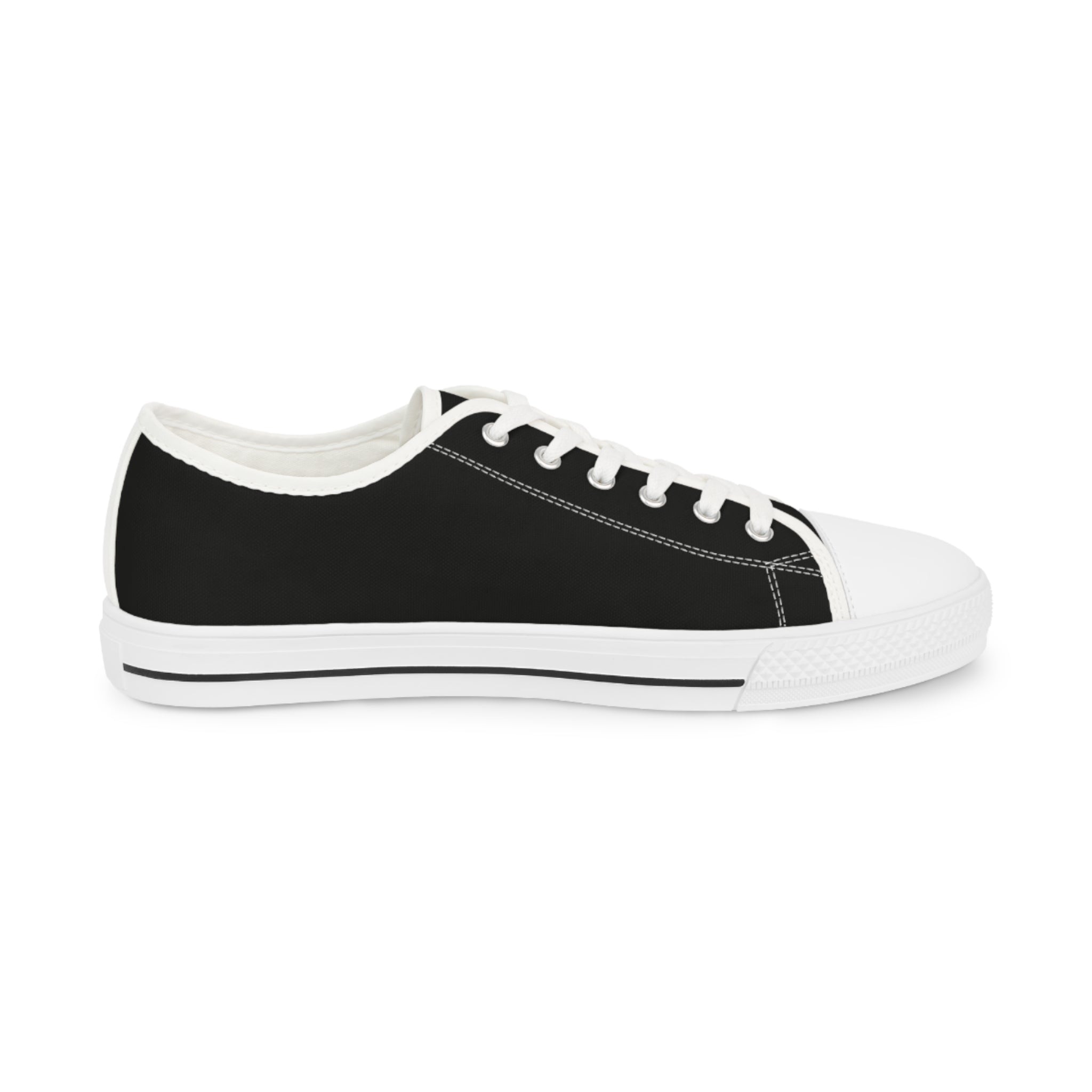 Men's Low Top Sneakers - Casual Black Sneakers with Unique Design
