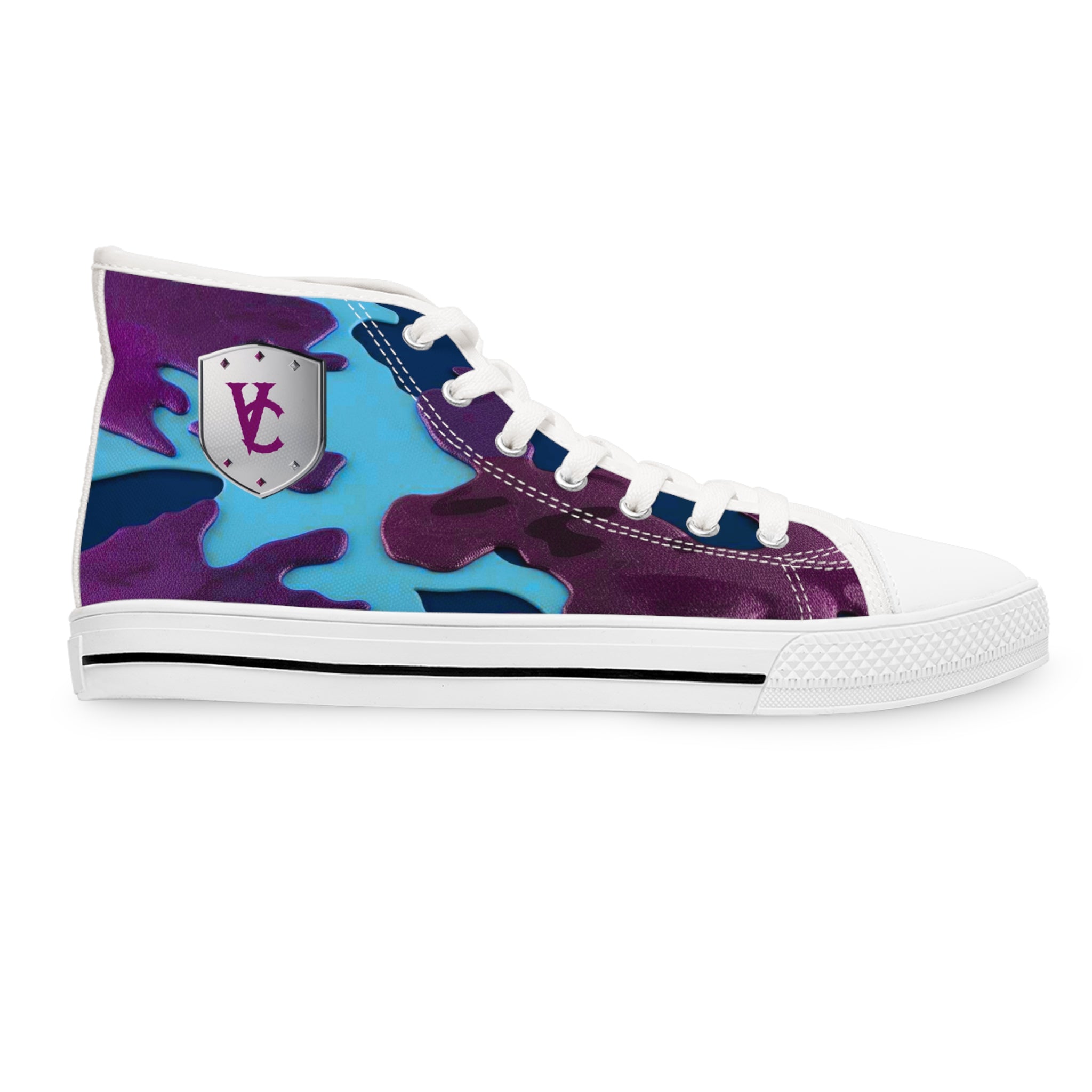 Stylish Camo High Top Sneakers for Women - Trendy Streetwear Footwear