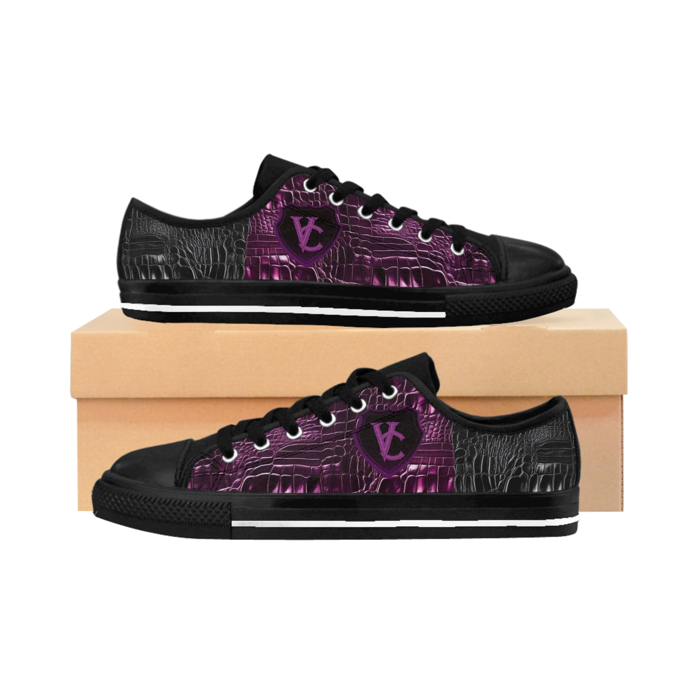 Stylish Women's Sneakers with Purple Circuit Design