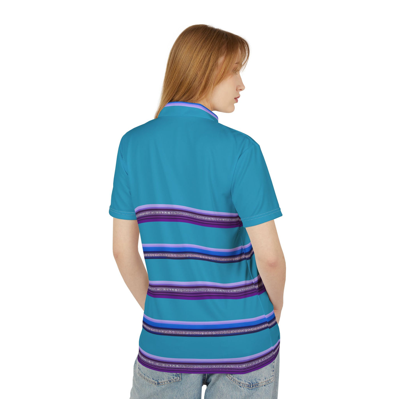 Vibrant Striped Unisex Polo Golf Shirt - Perfect for Casual Outings & Golfing