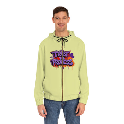 Men's Graphic Full-Zip Hoodie, Vivid Creations "Trust The Process" Hooded Sweatshirt