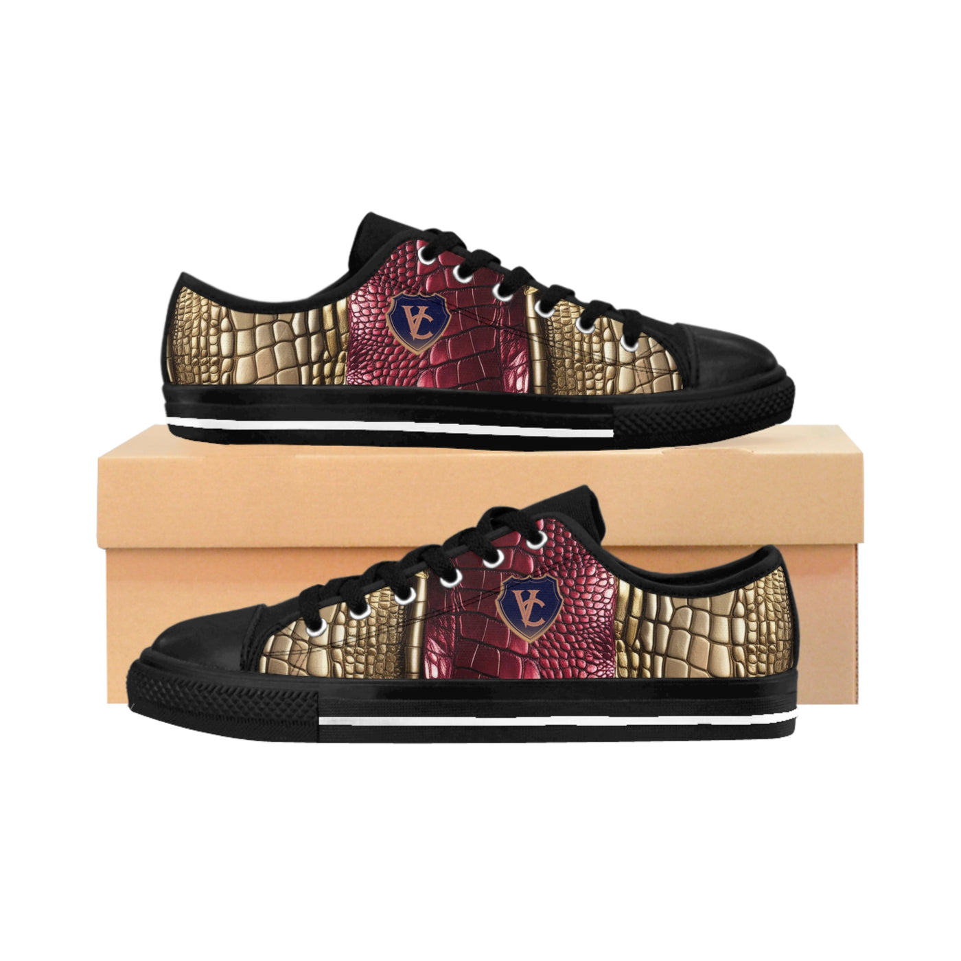 Stylish Women's Sneakers with Unique Crocodile Design