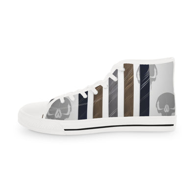 Men's High-Top Sneakers, Vivid Creations Designer Shoes Graphic Skull Design