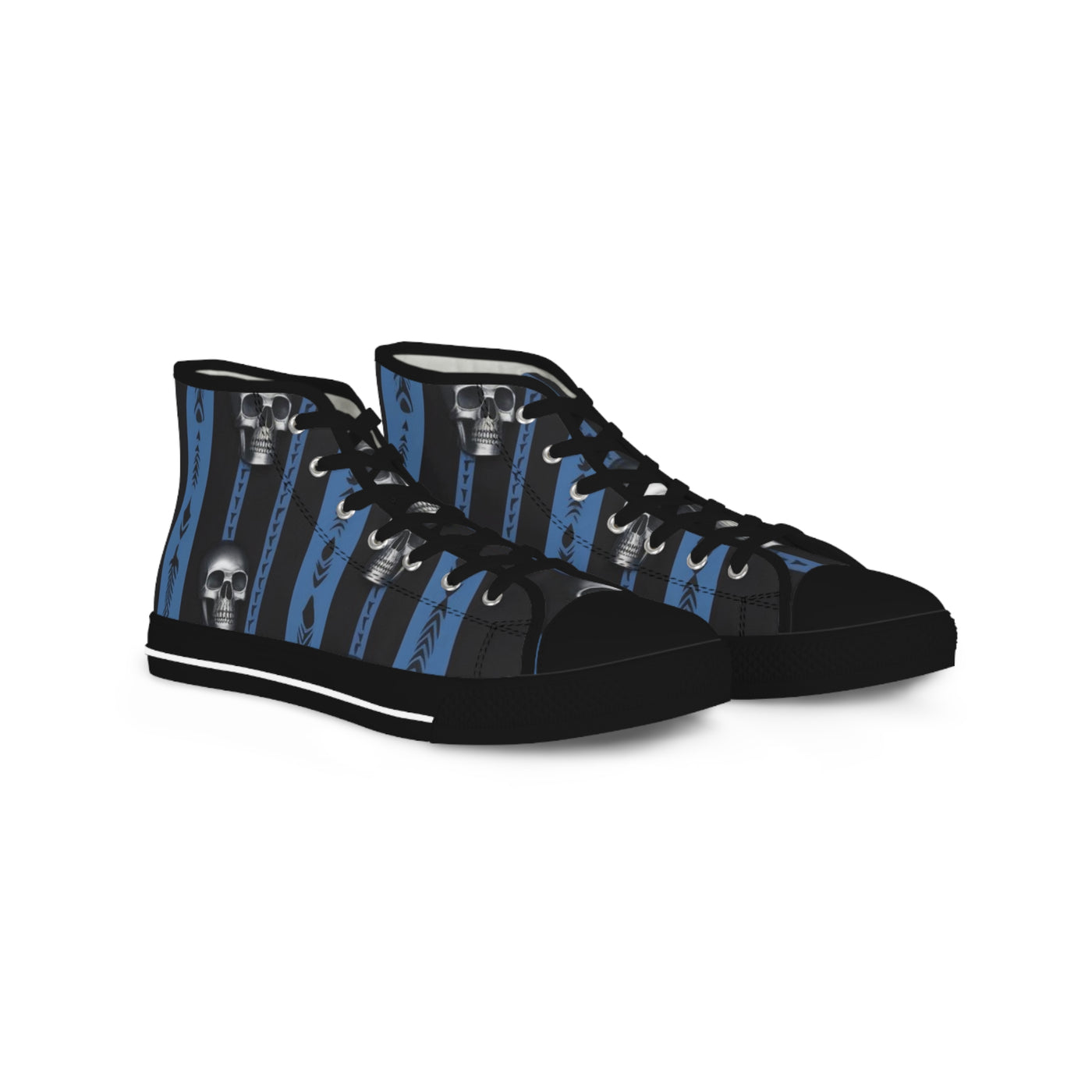 Men's High-Top Sneakers, Vivid Creations Designer Shoes Graphic Skull Design