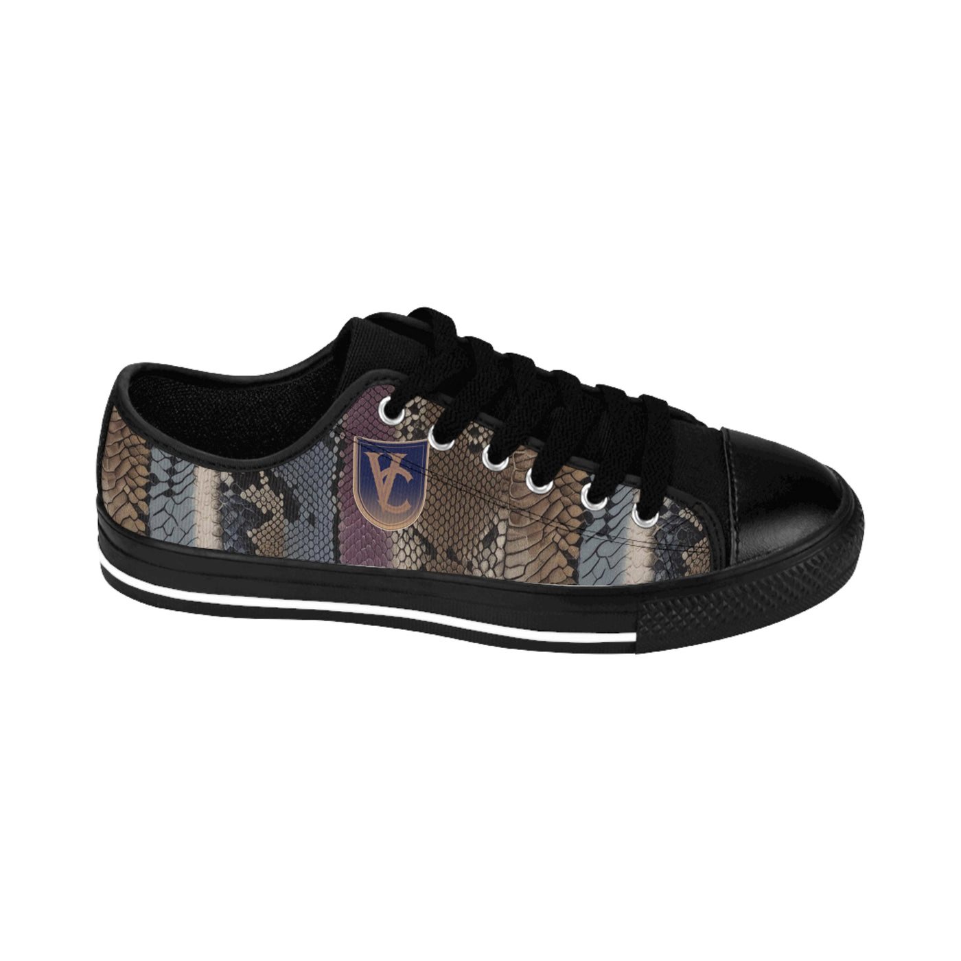 Men's Stylish Snakeskin Sneakers with Logo