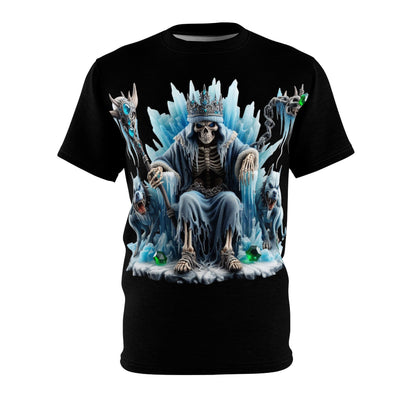 Graphic Tee with Skeleton Ice King and 2 Pittbulls Design