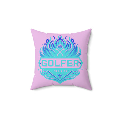 007, Polyester Square Golf Pillow, Golfer 4 Life Pillow, Great Golf Gift