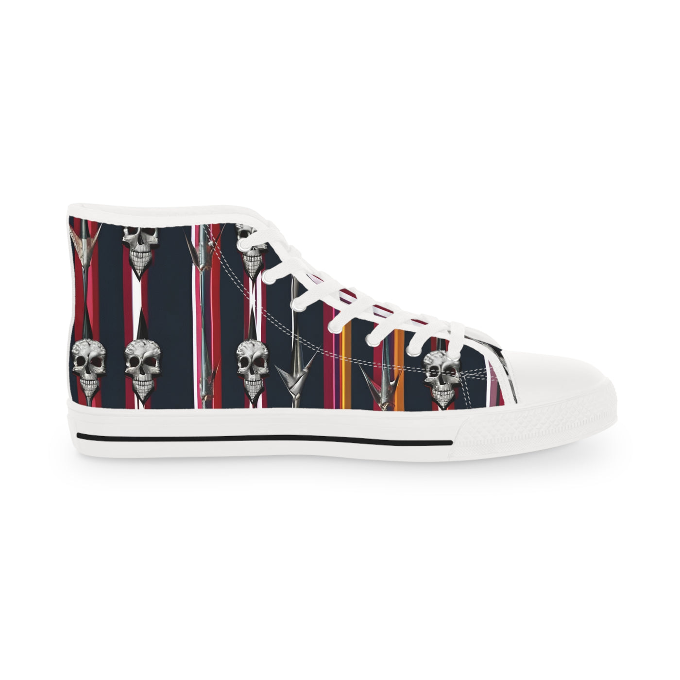 Men's High-Top Sneakers, Vivid Creations Designer Shoes Graphic Skull Design