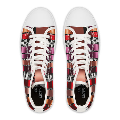 Women's High-Top Sneakers, Vivid Creations Designer Shoes Graphic Skull Design