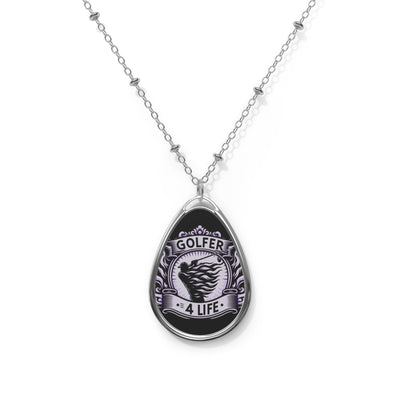 Golfer 4 Life Oval Necklace, Great Golf Gift